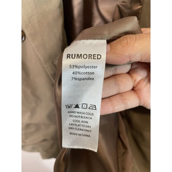 Rumored Olive Green Longline Blazer Jacket Womens M Casual Utility Work Layering - Picture 5 of 10